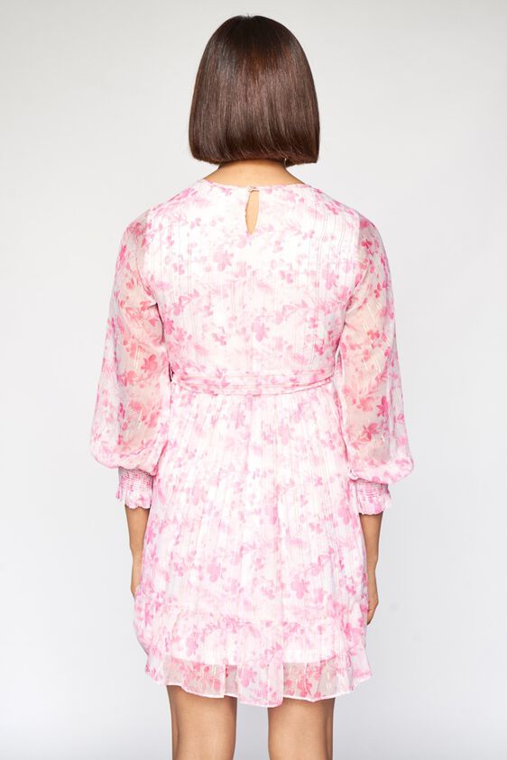 4 - Pink Floral Fit and Flare Dress, image 4