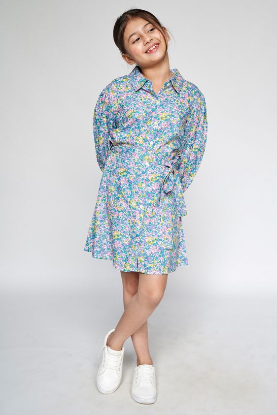 3 - Multi Color Floral Shirt Style Dress, image 3