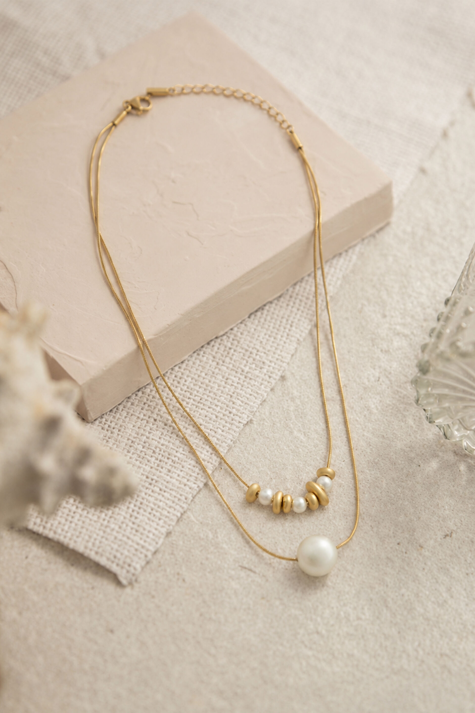 Layered Pearl Necklace, , image 1