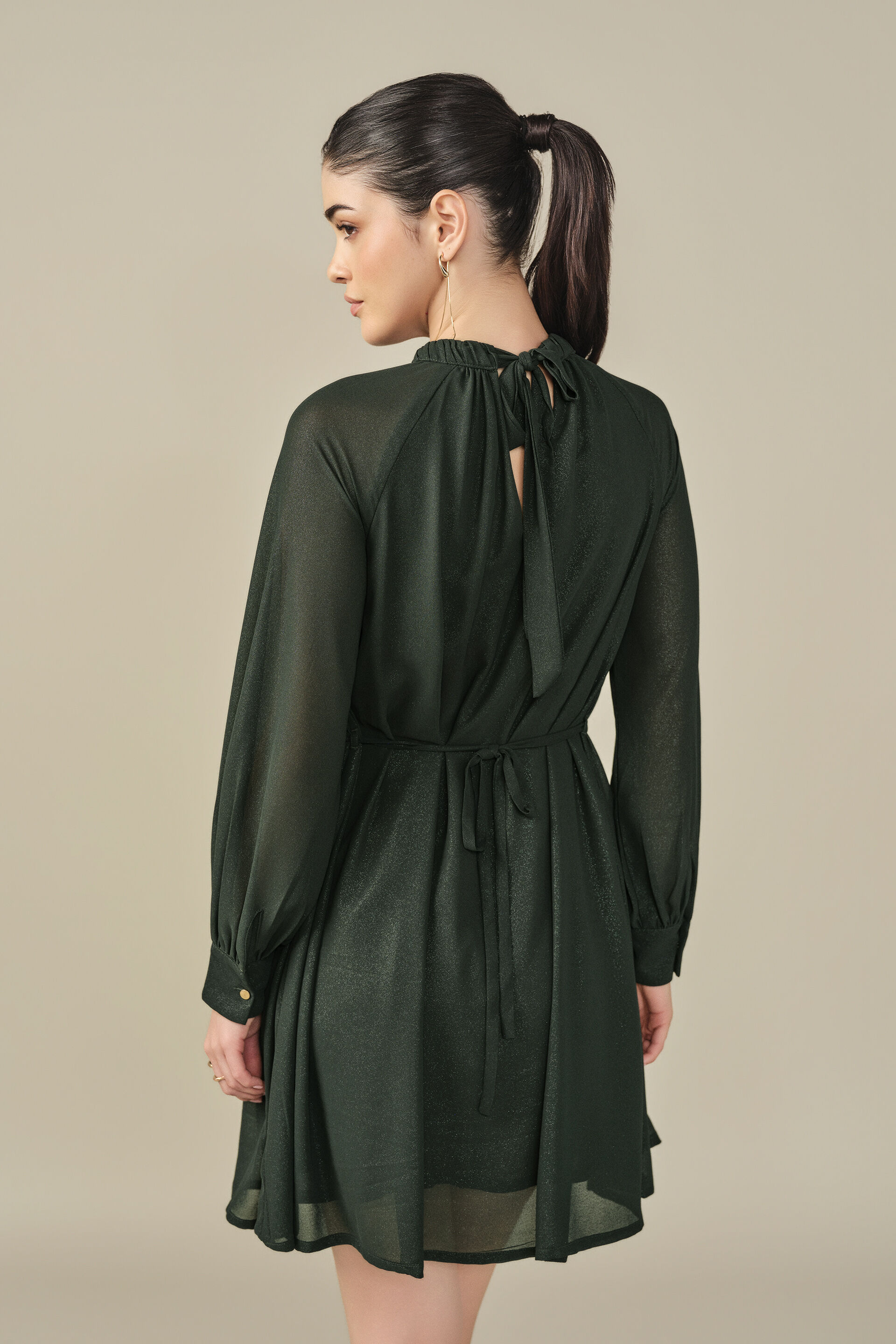 Shimmer Dress in Forest Green, Green, image 6