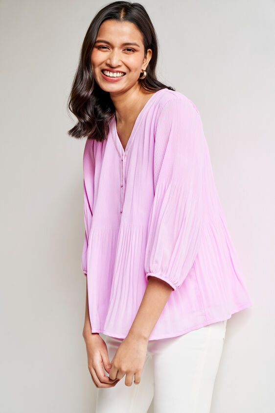Lilac Solid Flared Top, Lilac, image 4