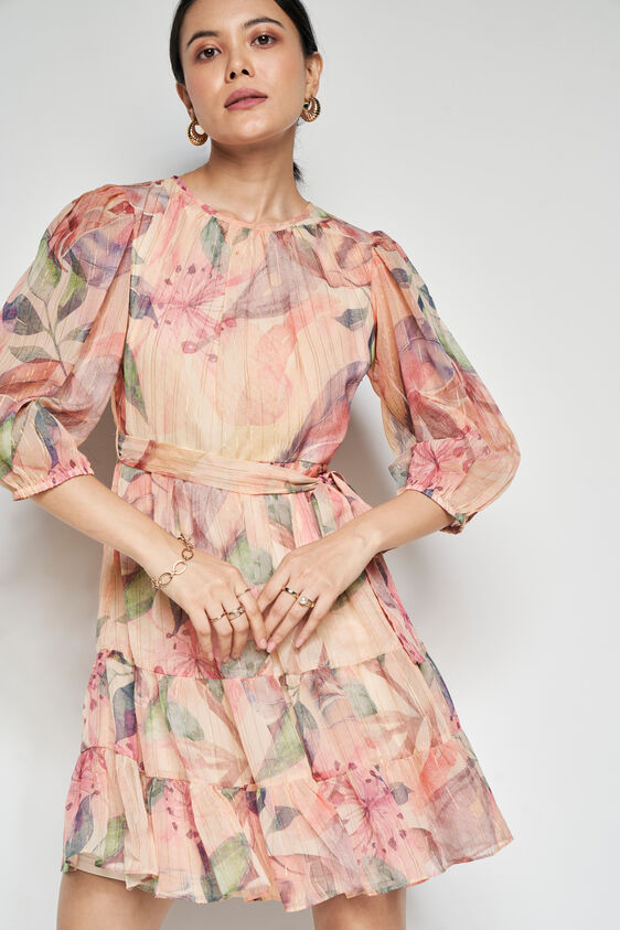 Rose Quartz Trapeze Dress, Pink, image 3
