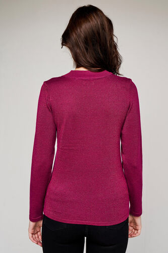 Wine Self Design Straight Top, Wine, image 5