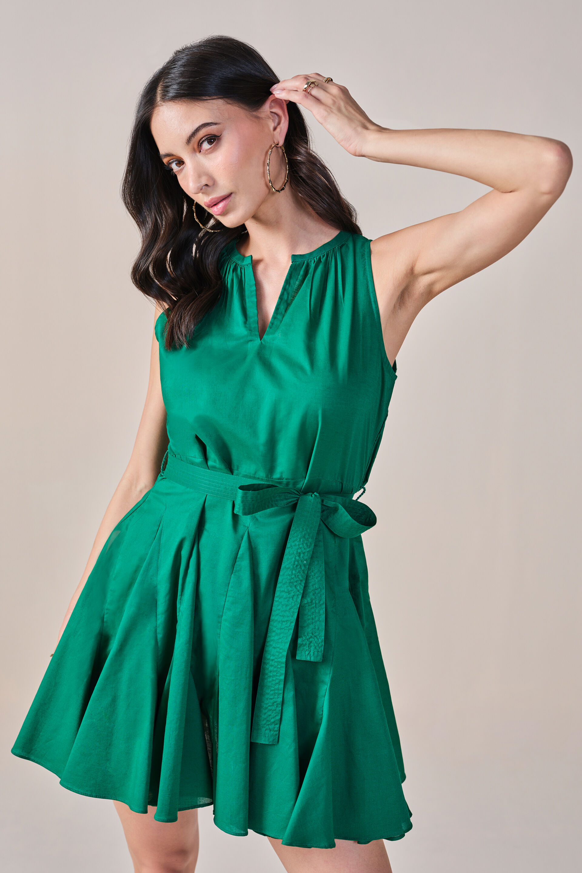 Sea&rsquo;s the Day Cotton Dress, Green, image 8