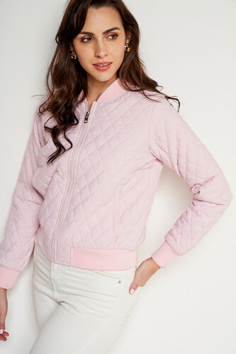 Light Pink Solid Straight Jacket, Light Pink, image 1