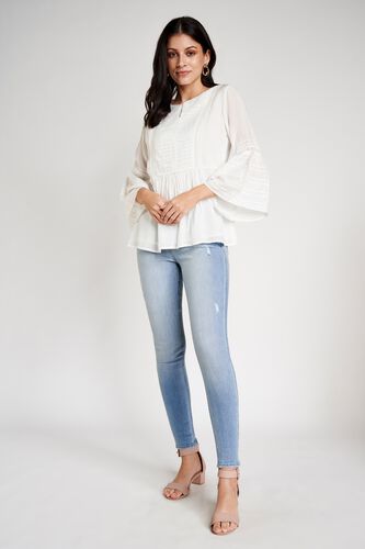 1 - Nora Ice Blue Mid Rise Skinny Jeans, image 1