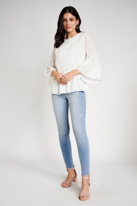 1 - Nora Ice Blue Mid Rise Skinny Jeans, image 1