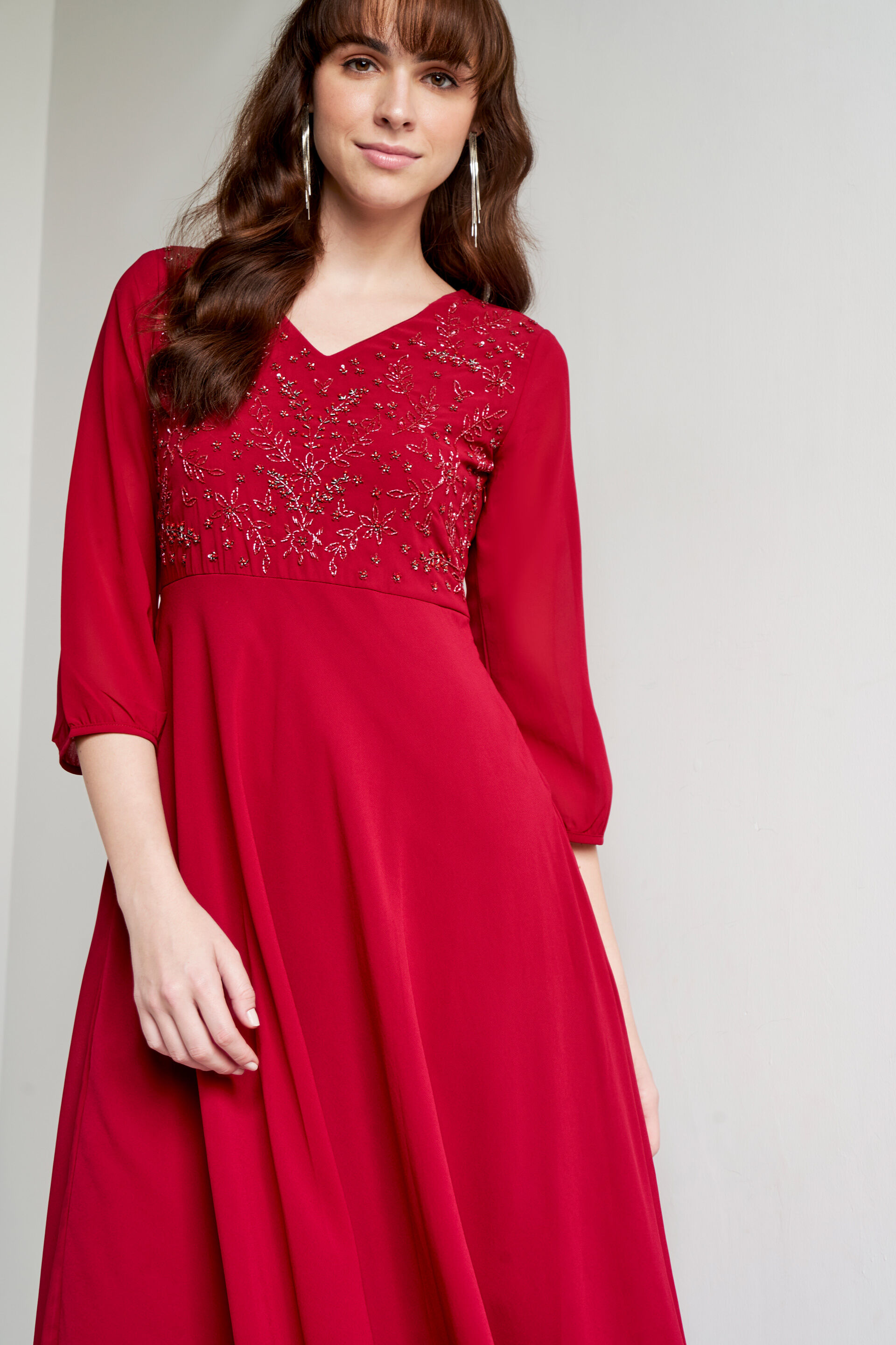 Wine red on sale gown online
