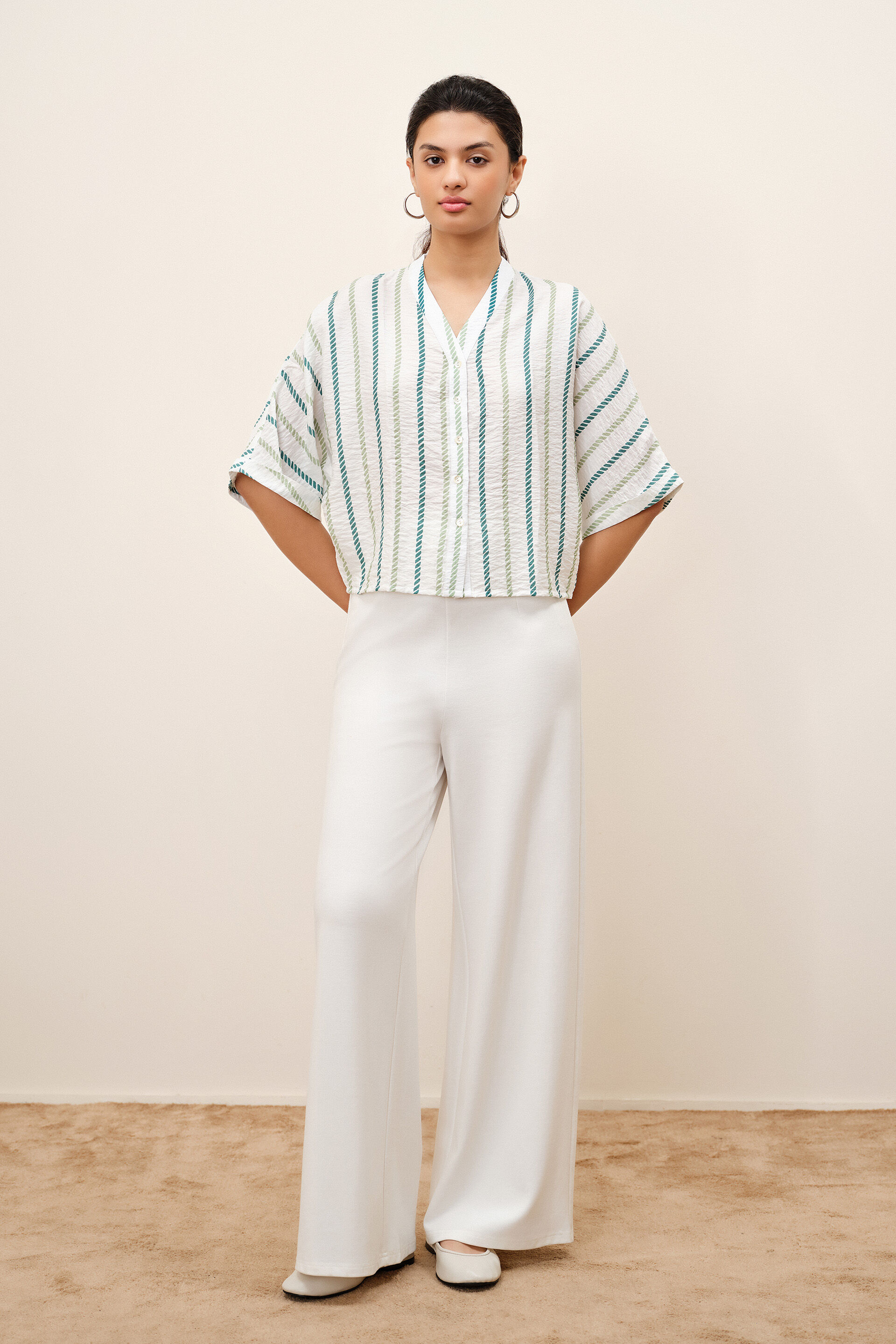 Rivelle White Stripes Top, White, image 3
