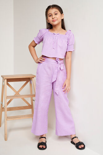 Lilac Solid Flounce Suit, Lilac, image 1