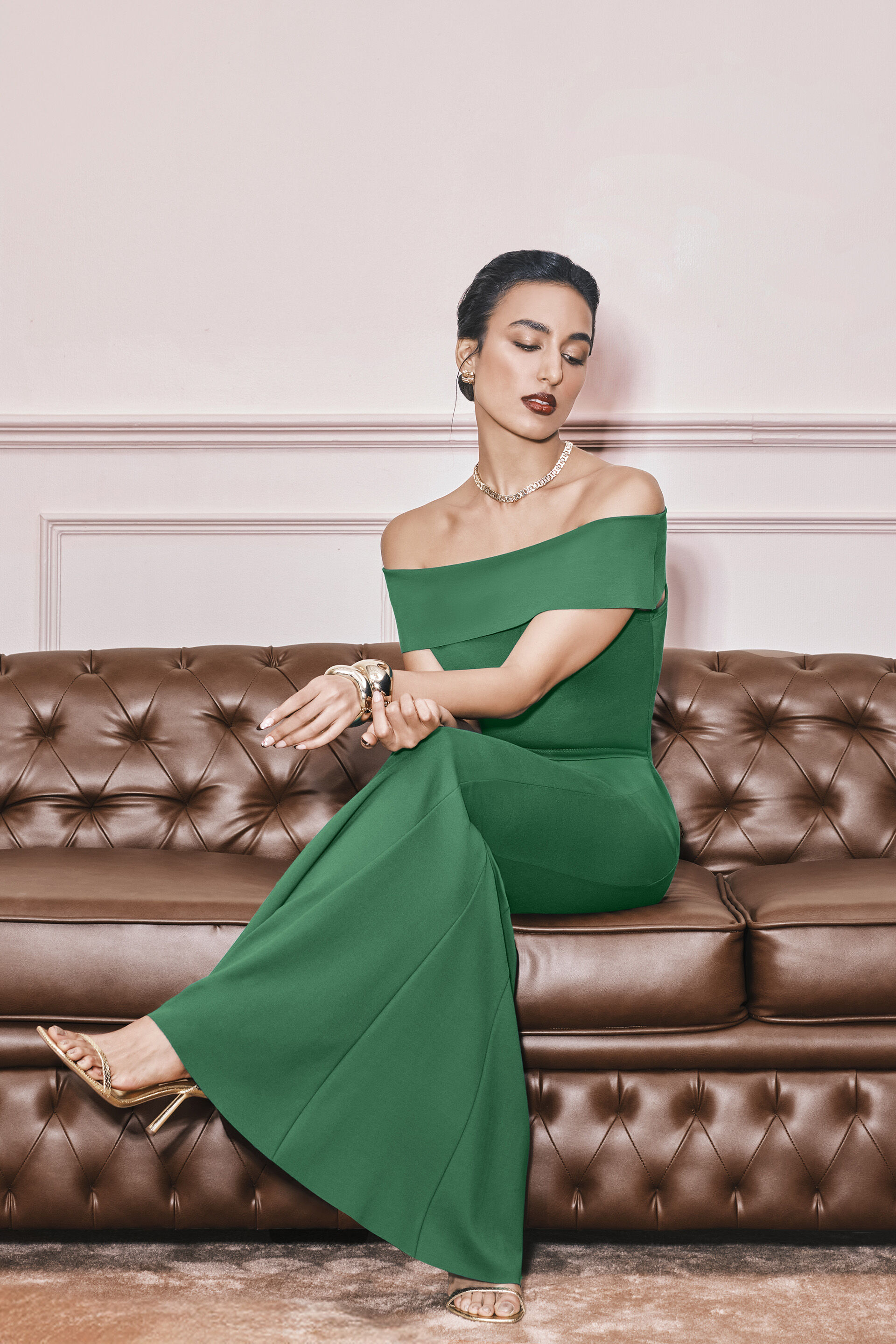 Shoulder Season Co-ord Set, Green, image 2