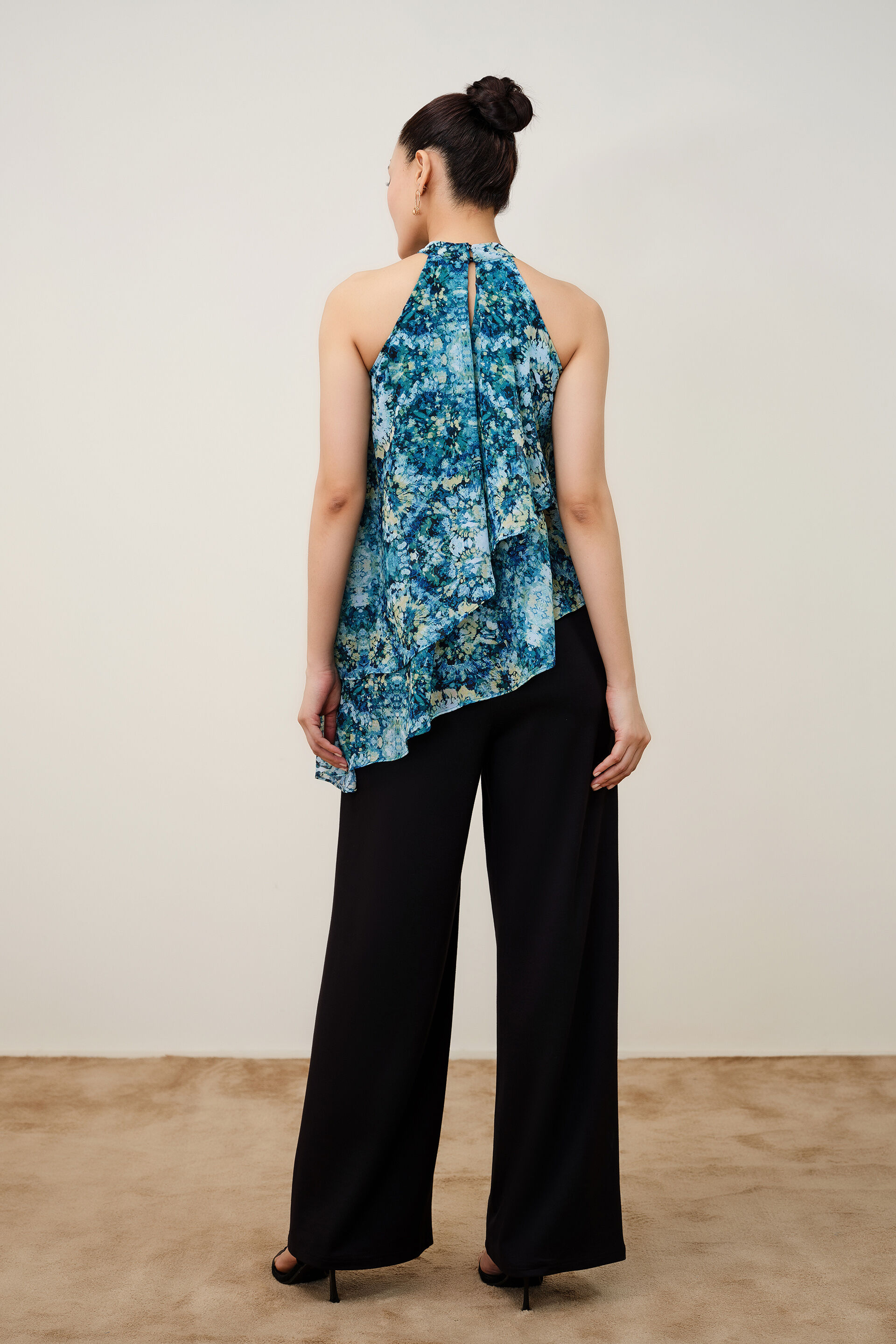 Sea Green Abstract Print Top, Green, image 6