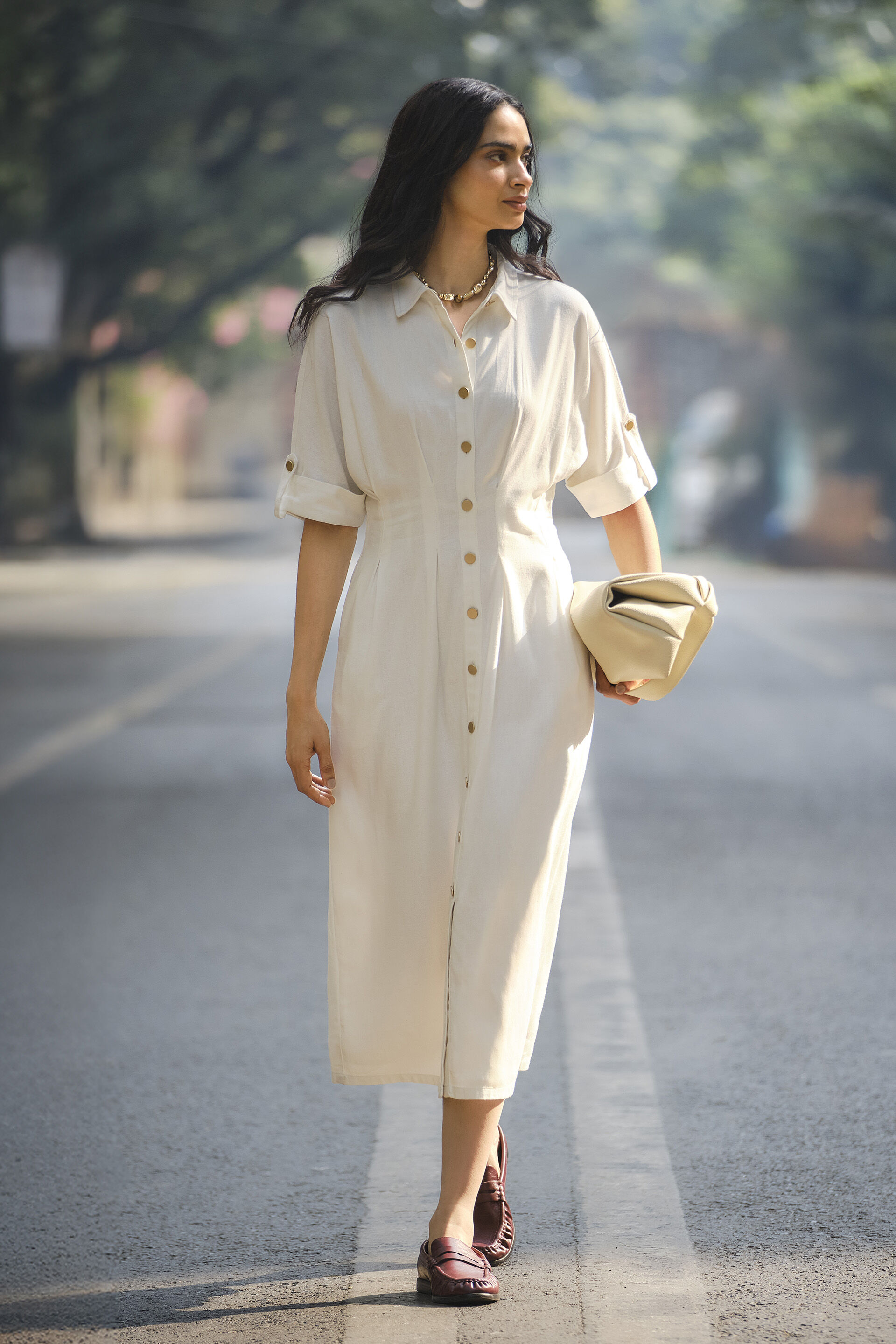 white a line lace dress Off Shoulder A-line Lace Dress with Dropped Waist main image 1