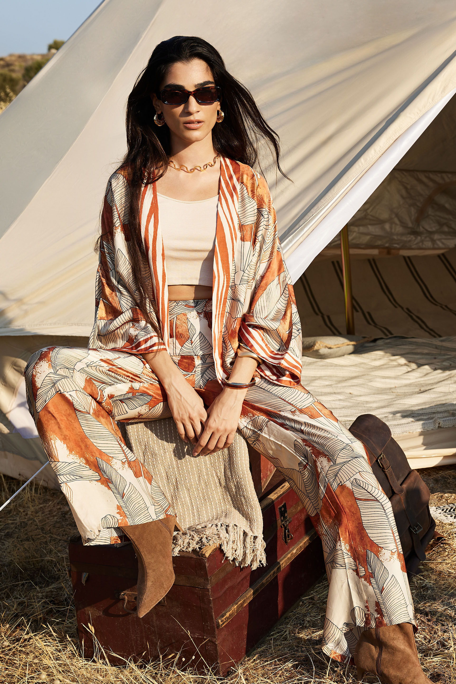 Amber Modal Co-ord Set, Orange, image 2