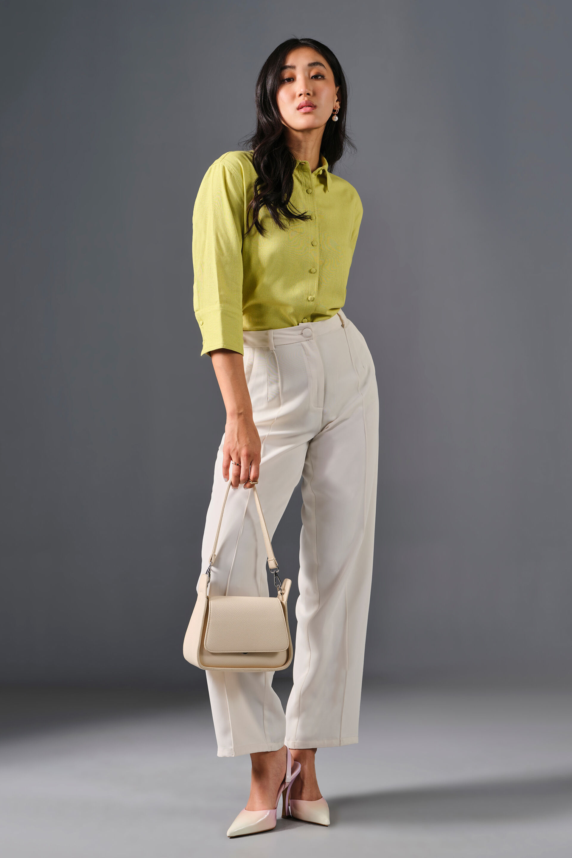 Keep It Neutral Viscose Blend Shirt, Green, image 2