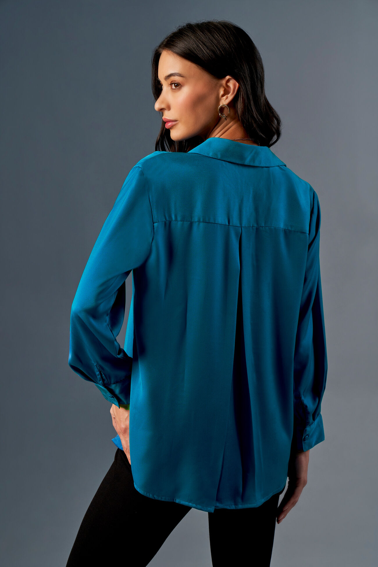 Teal Orchid Shirt, Teal, image 8