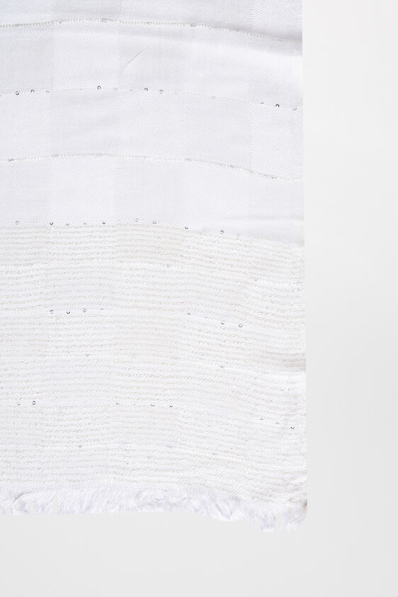 White Viscose Scarf, , image 2