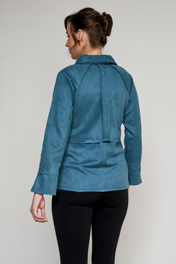 Teal Solid Straight Jacket, Teal, image 5