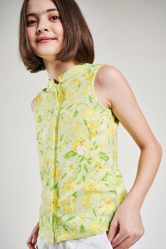 7 - Lime Floral Printed Shift Top, image 7