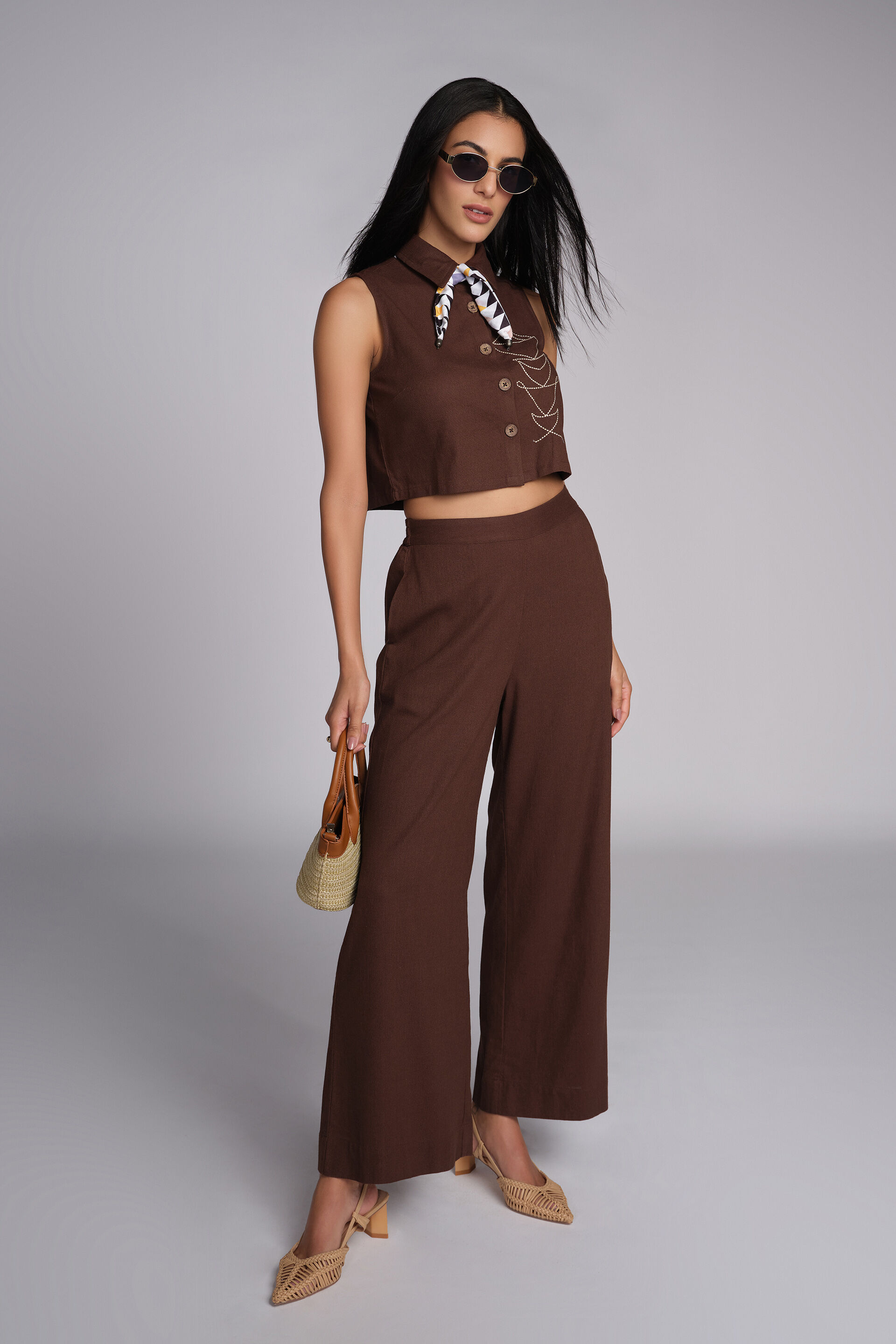 Coffee Hues Co-ord Set, Brown, image 2