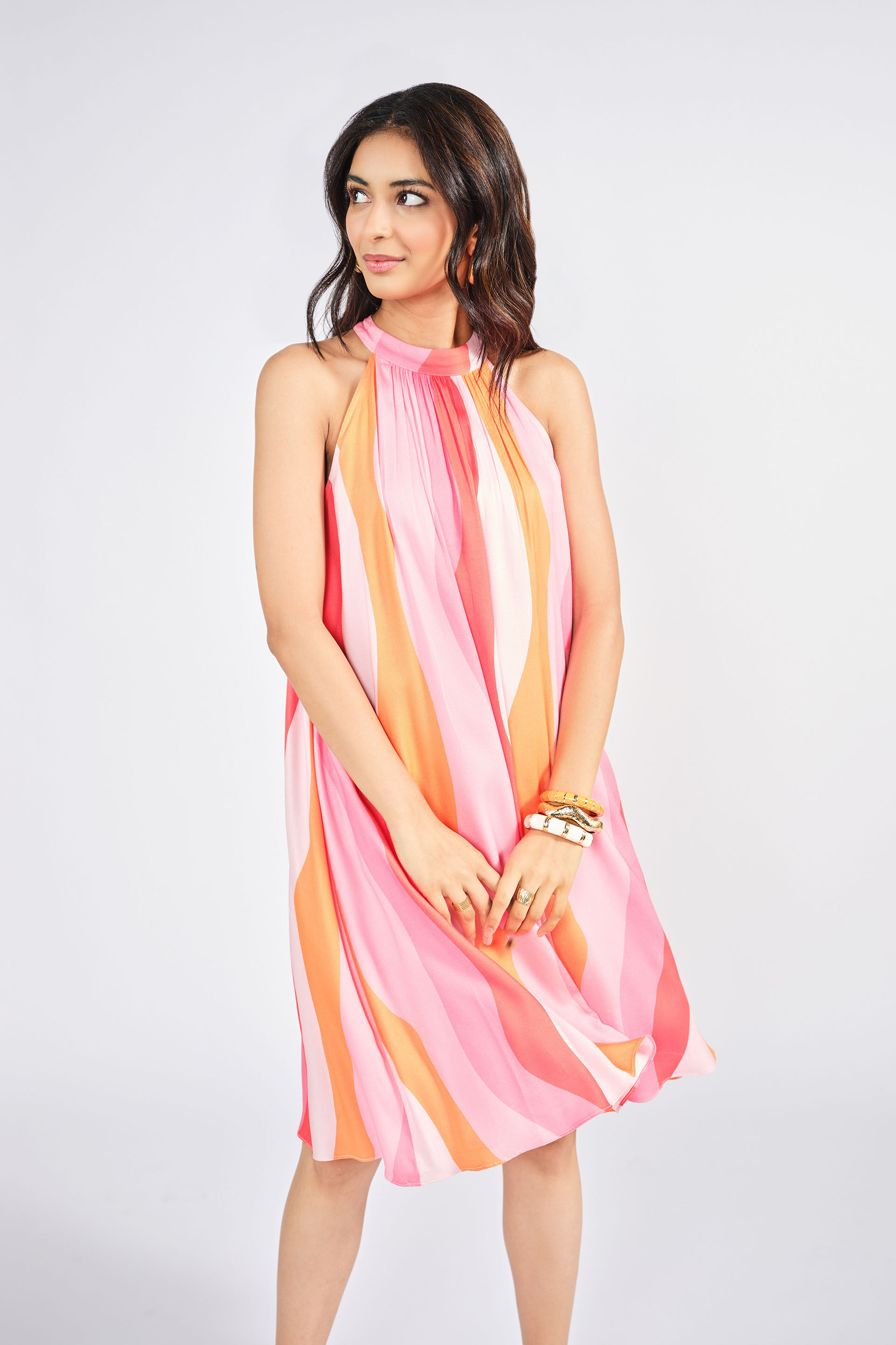 Beaming Coral Dress, Coral, image 1
