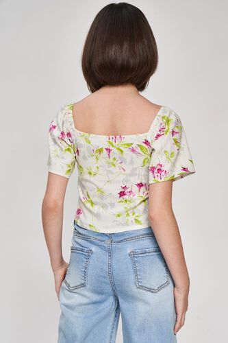 11 - White Floral Printed A-Line Top, image 11
