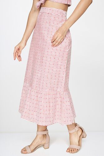 4 - Red - White Stripes A-Line Skirt, image 4