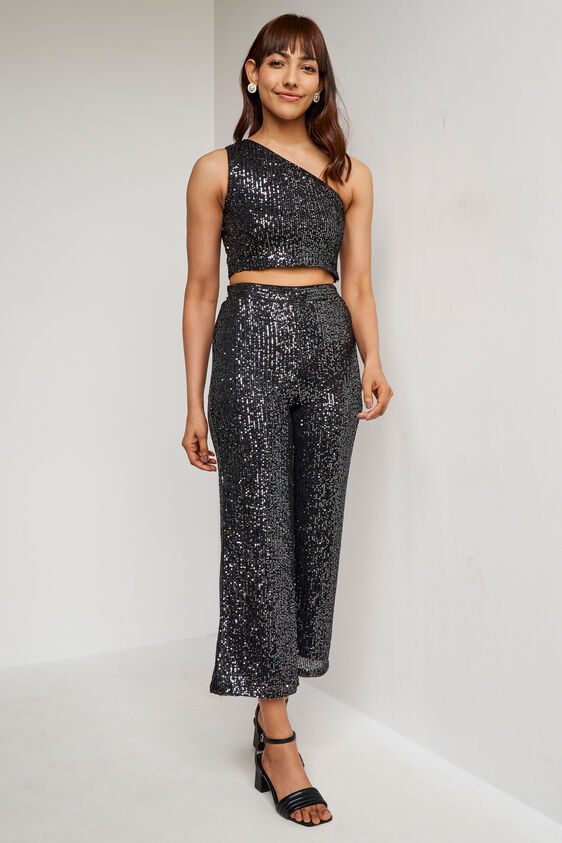 Black Self Design Slim set, Black, image 1