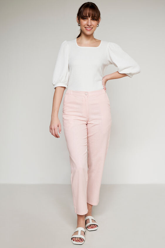 Linen Straight-Fit Trouser, Light Pink, image 1