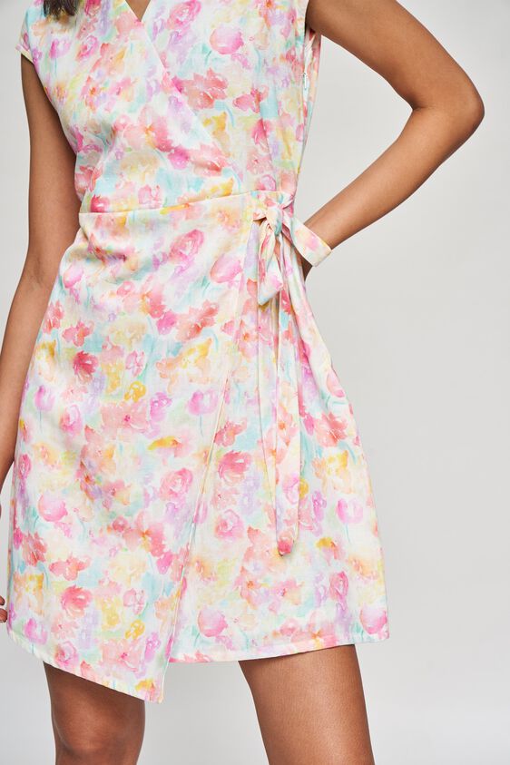 5 - Multi Color Floral Printed Fit And Flare Dress, image 5