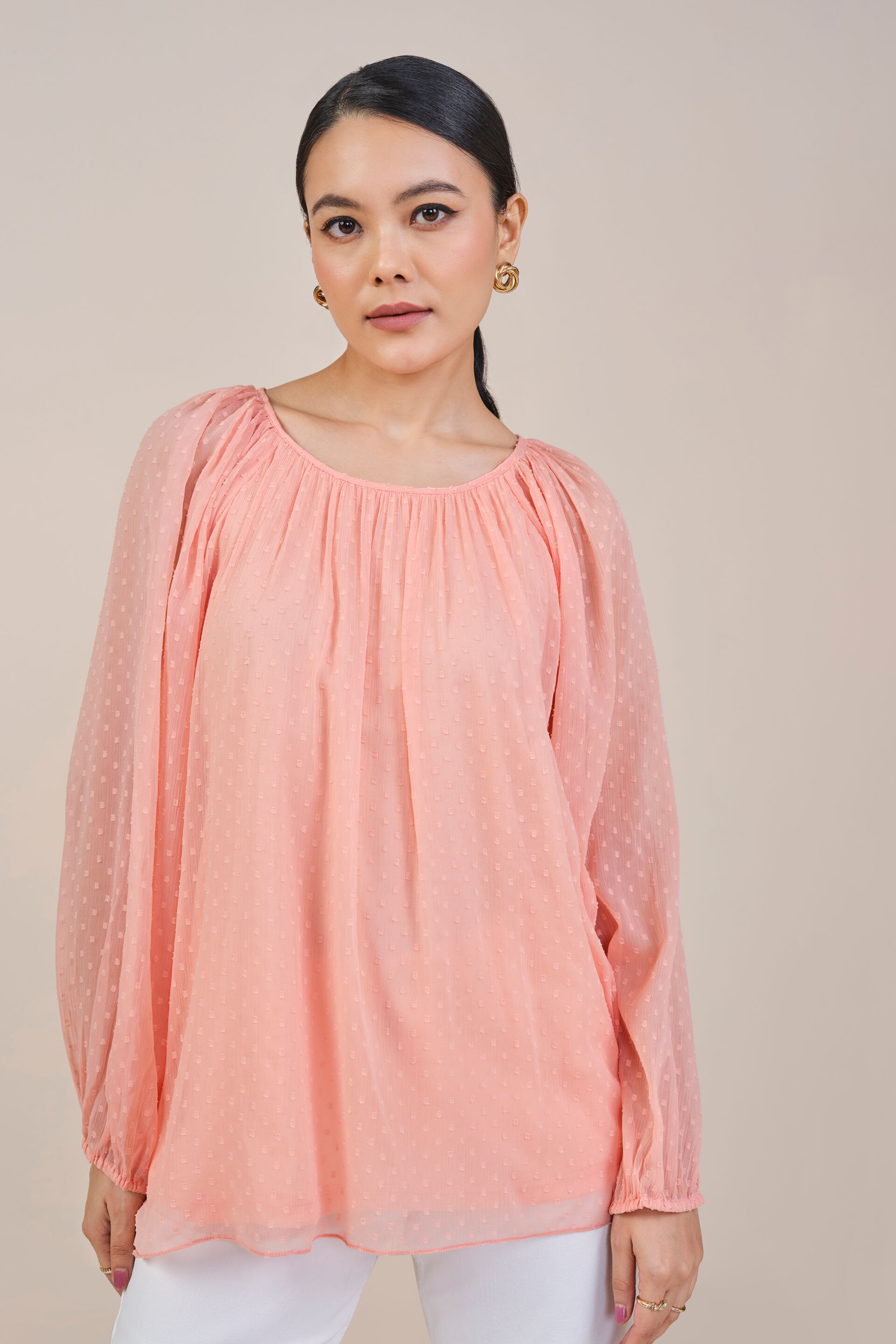 Peach Blossoms Top, Peach, image 5