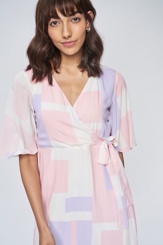 5 - Pink Colorblocked Wrap Dress, image 5