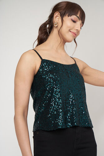 Teal Solid Flared Top, Teal, image 1