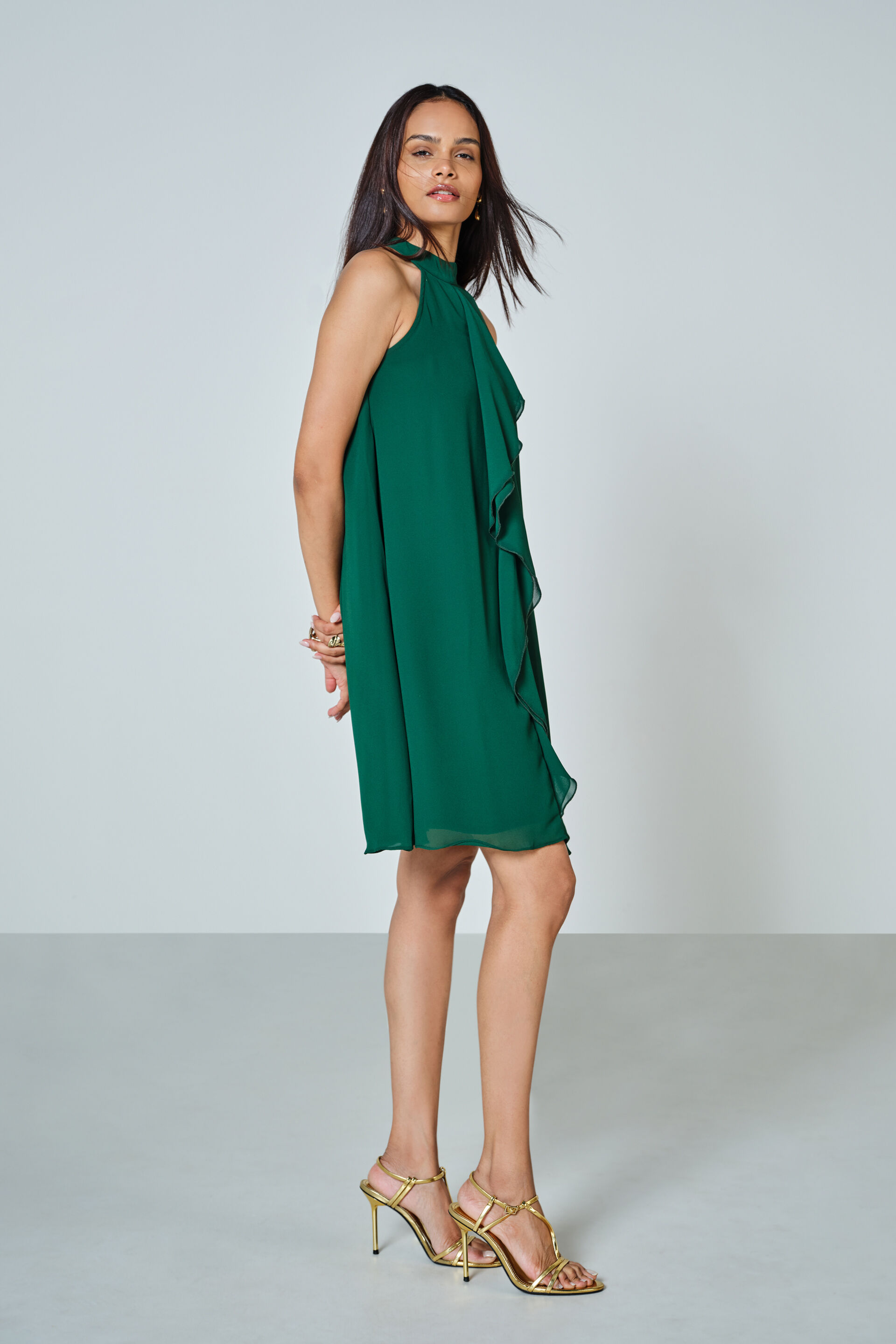 Solid Emerald Green Dress, Green, image 2
