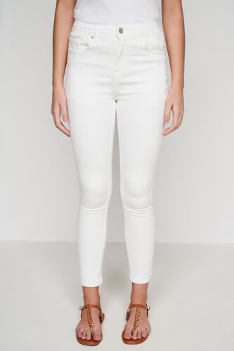 White Solid Casual Bottom, White, image 1