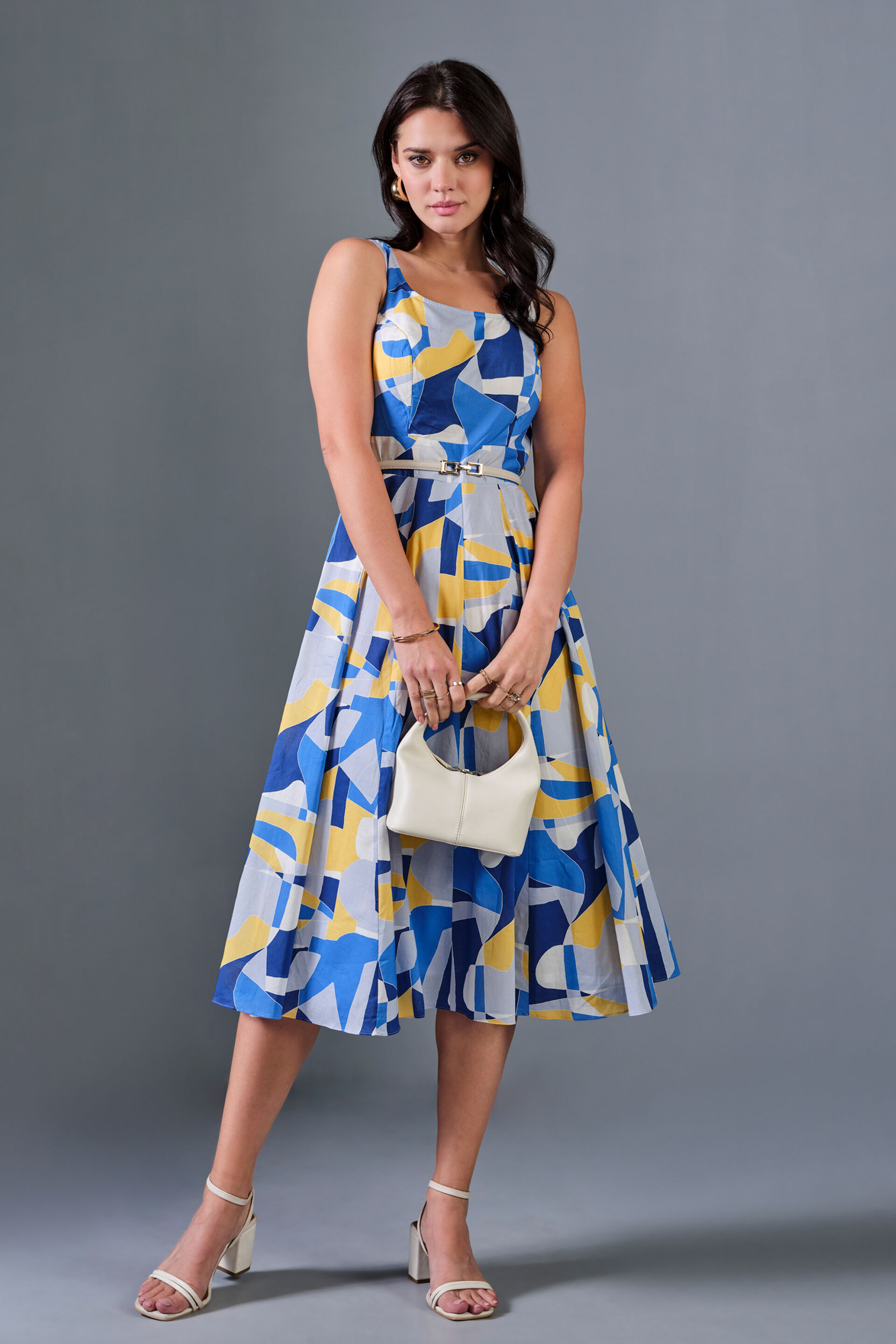 Work of Art Cotton Dress, Blue, image 2