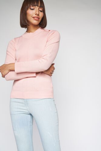 5 - Light Pink Self Design Sweater Top, image 5