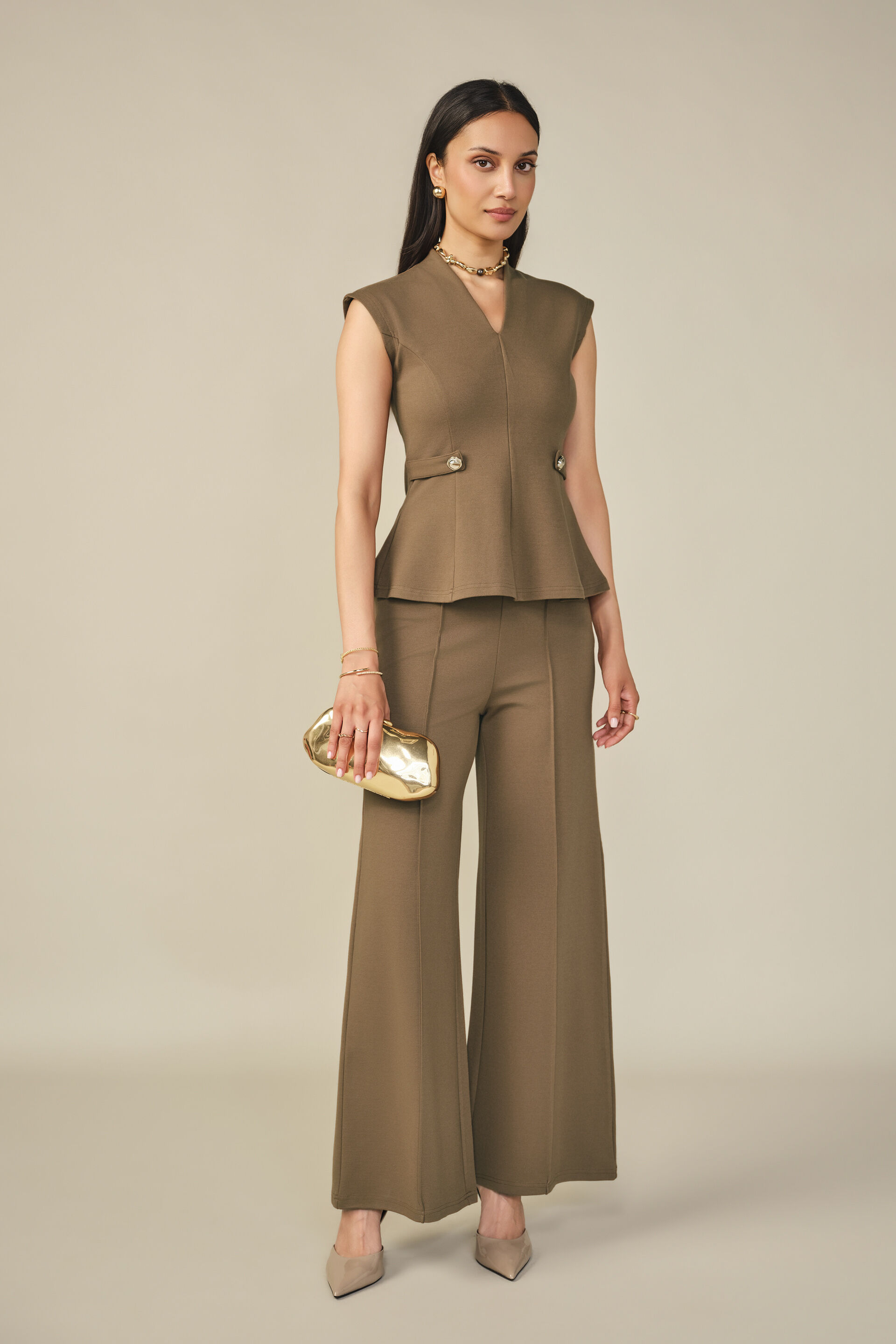 Solid Co-ord in Brown