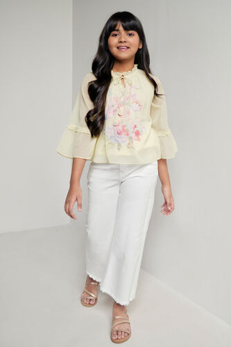 Green Floral Straight Top, Green, image 3