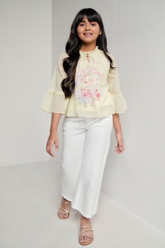 Green Floral Straight Top, Green, image 3