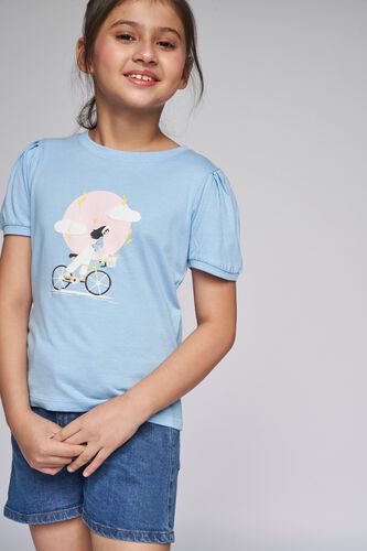 2 - Blue Graphic Straight Top, image 2