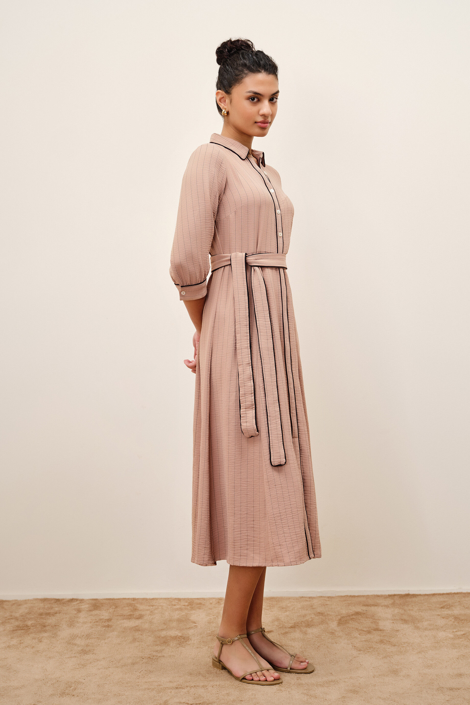 Veya Shirt Dress, Beige, image 2