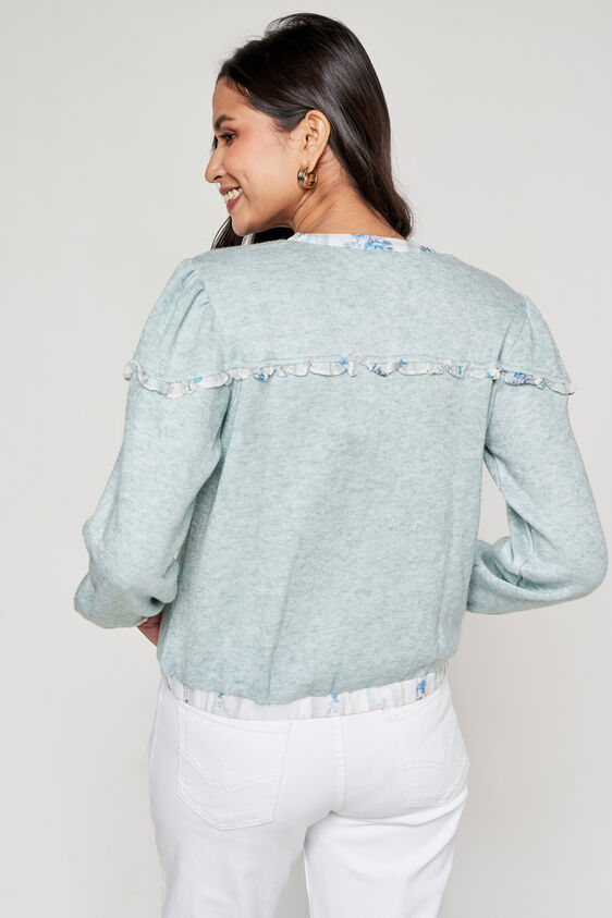 Green Mandarin Collar Jacket, Green, image 2