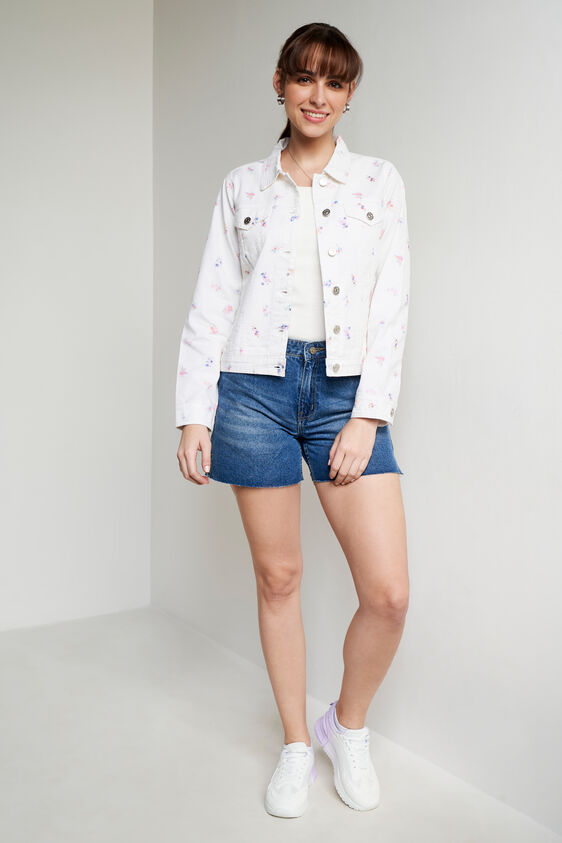 White Floral Straight Jacket, White, image 2
