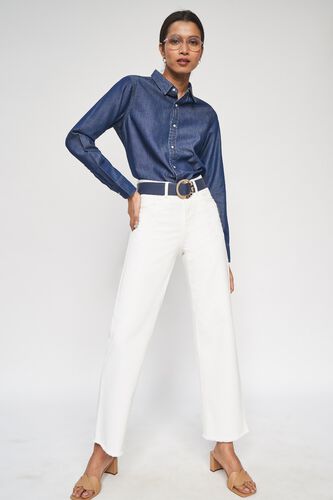 2 - Dark Blue Self Design A-Line Top, image 2