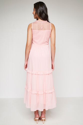 Peach Solid Fit and Flare Gown, Peach, image 5