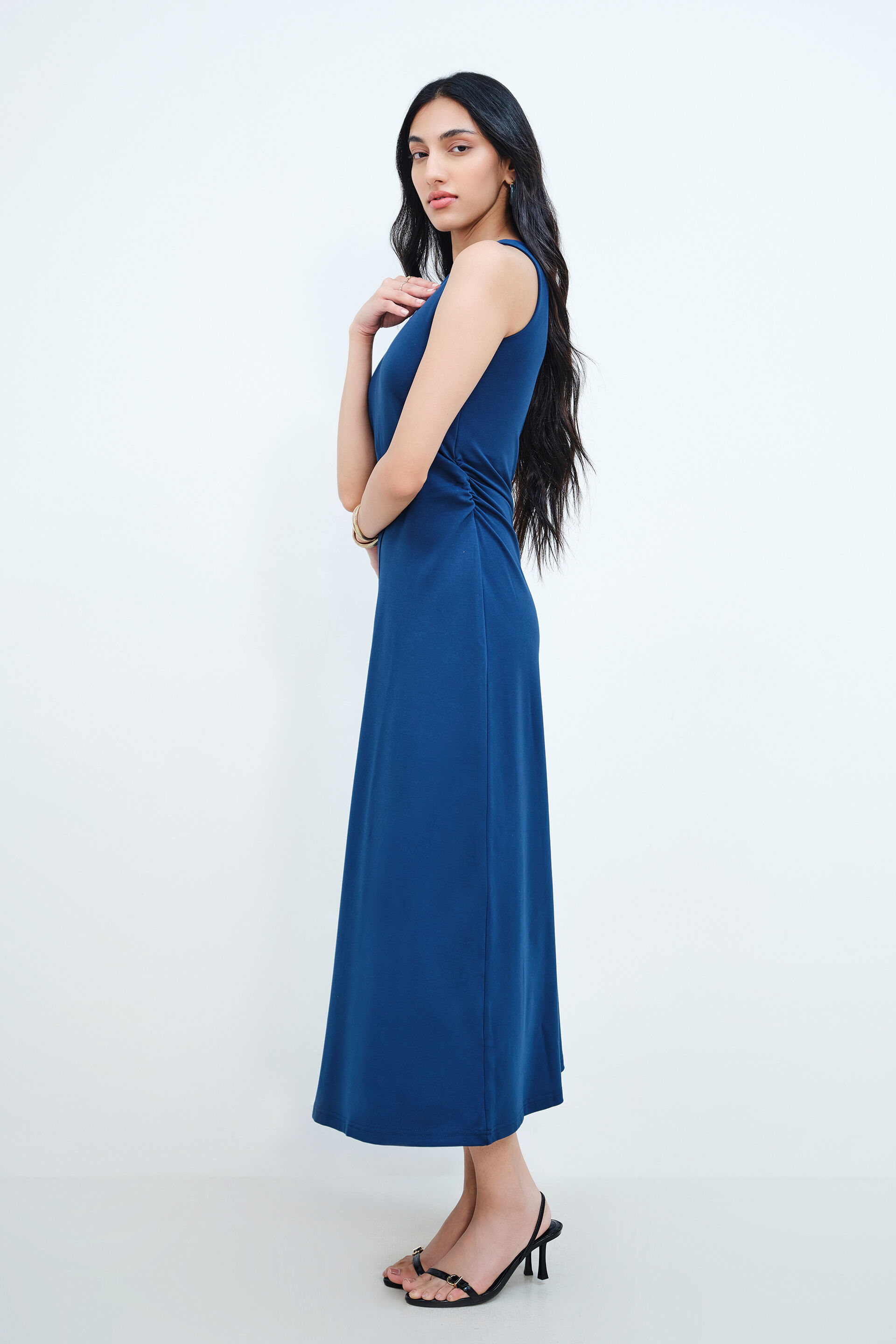 Tidal Teal Sleeveless Dress, Teal, image 3