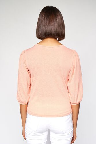 5 - Peach Solid Straight Top, image 5