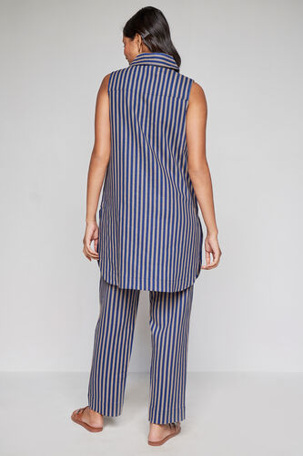 Blue And Gold Striped Symmetry Coord Set, Blue, image 4