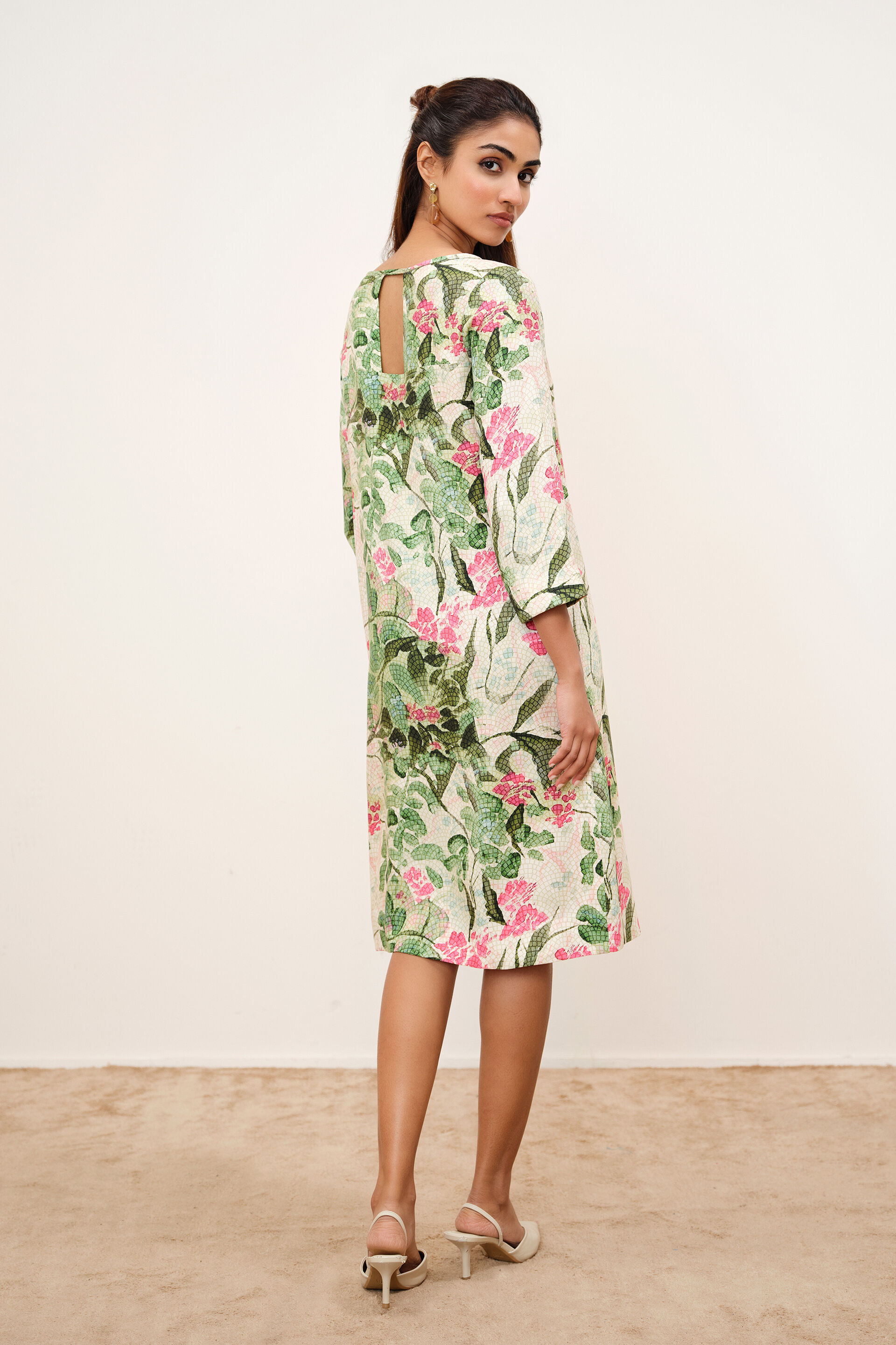 Vanya Printed Dress, Green, image 6